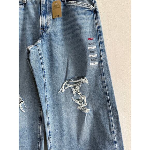 NWT Levi's '94 Baggy Wide Leg Distressed Mid Rise Loose Women’s Jeans size 30 - Picture 6 of 12